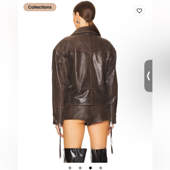 Retrofete Salome Leather Jacket in Vintage Brown- NWT M - Picture 3 of 10